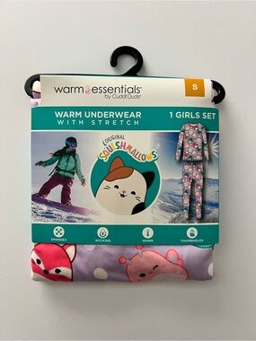 Warm Essentials by Cuddl Duds Girls Squishmallows Pajama Set - Thermal Set